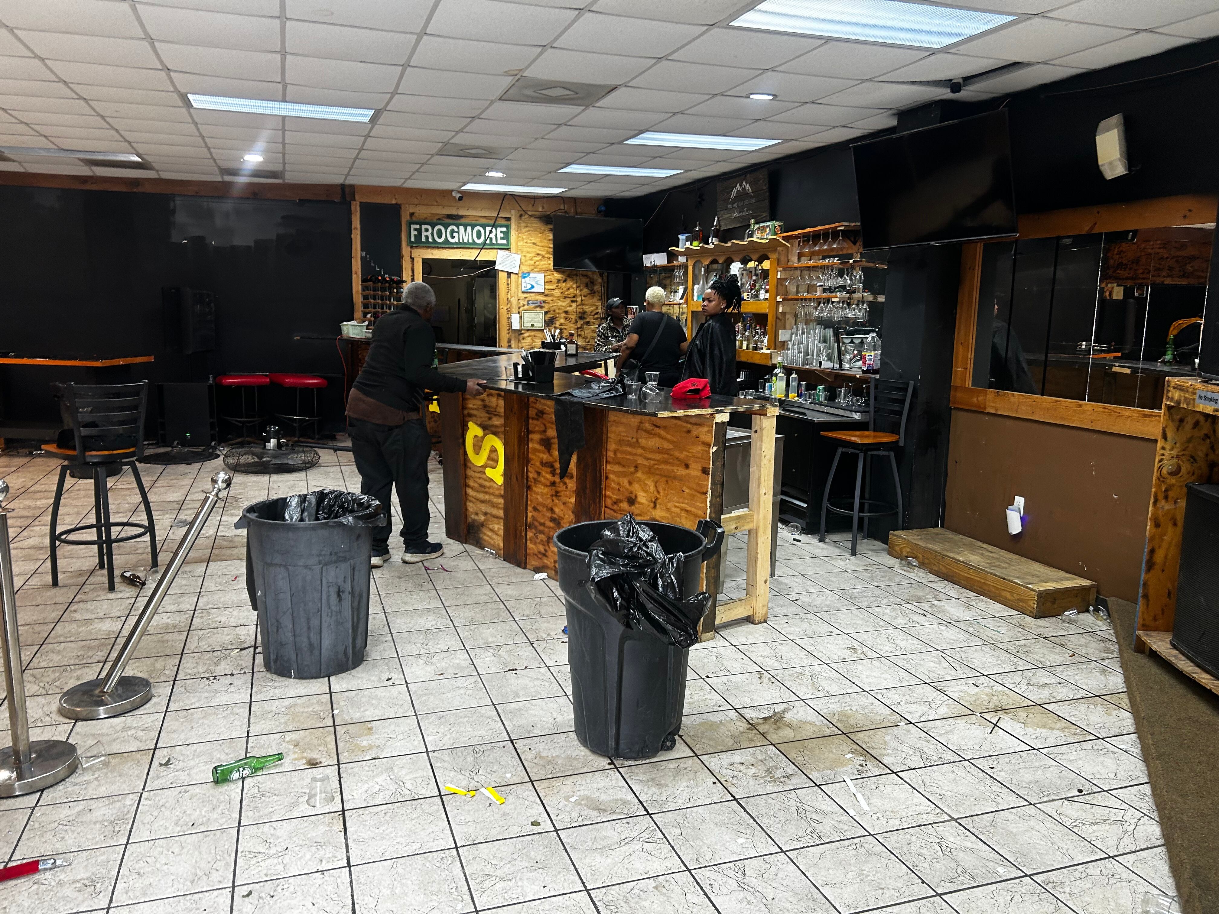 The aftermath inside Willie's Bar and Grill on St. Helena Island after a shooting early Sunday morning left four dead and 20 injured.