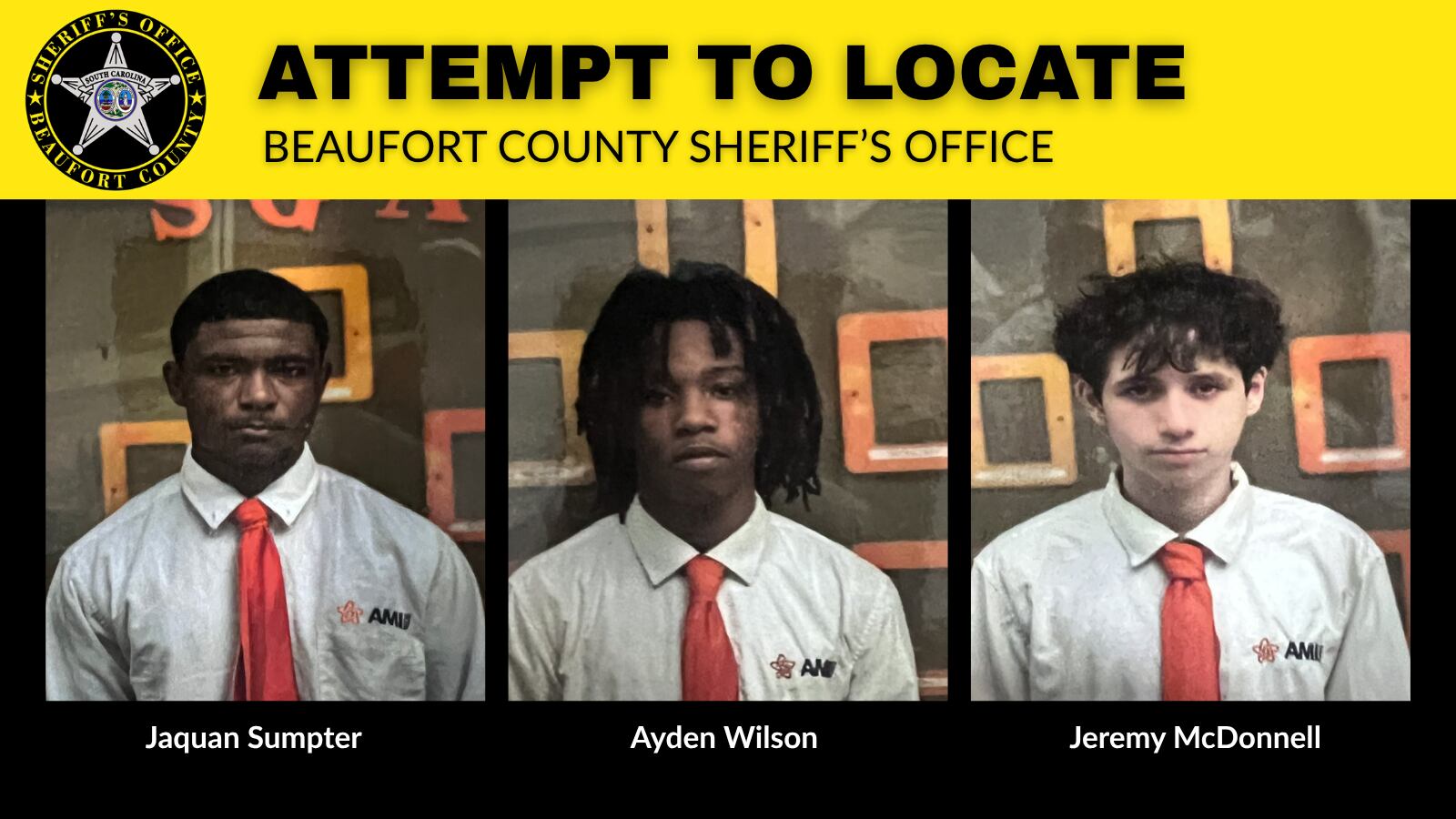 Deputies search for 3 runaways in Beaufort County