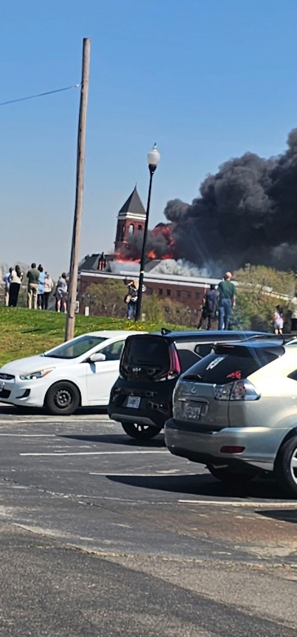 Rome Police are helping evacuate the building and are urging motorists to avoid the area.