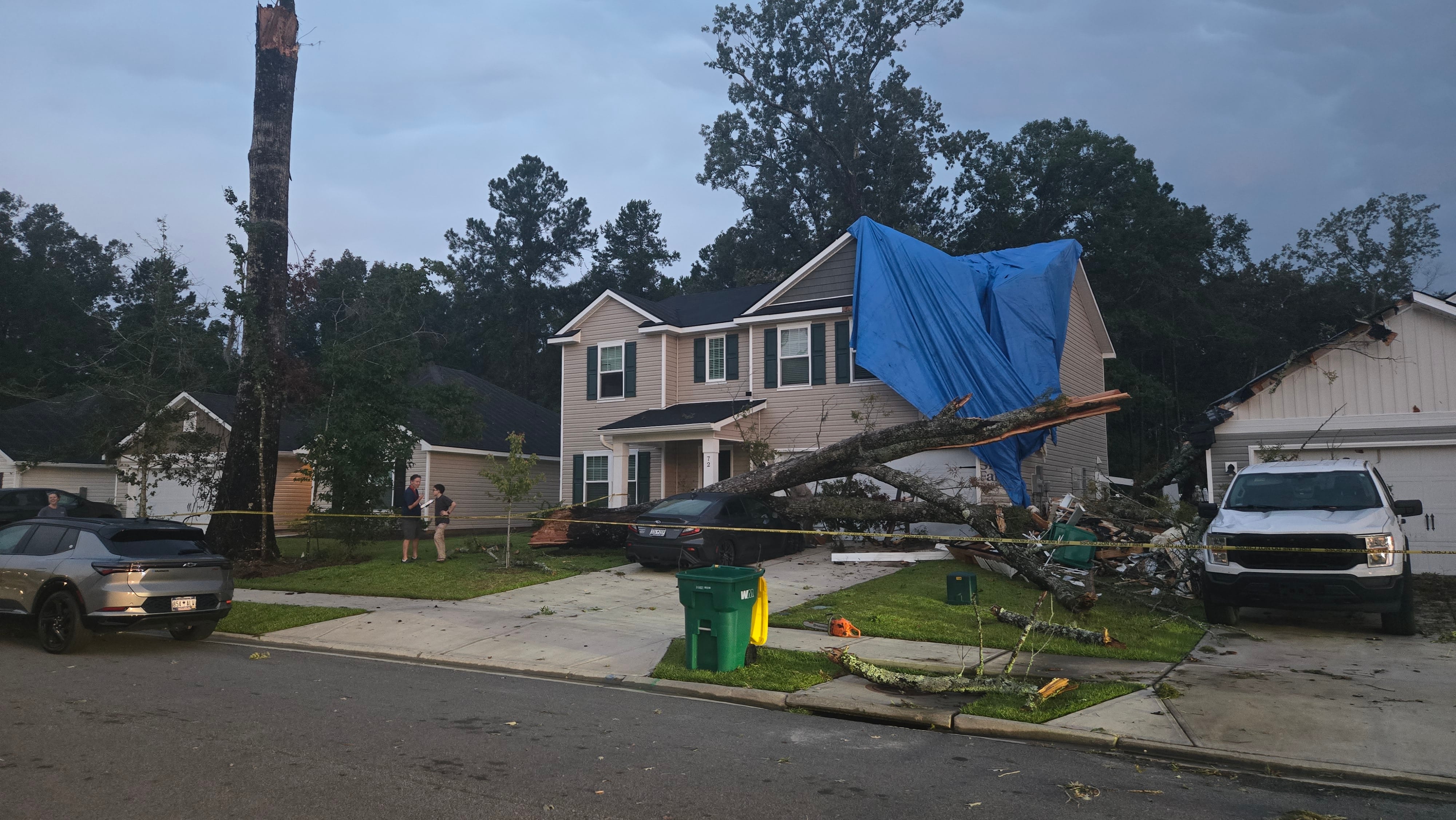 Tree crashes into Bluffton home during powerful storms