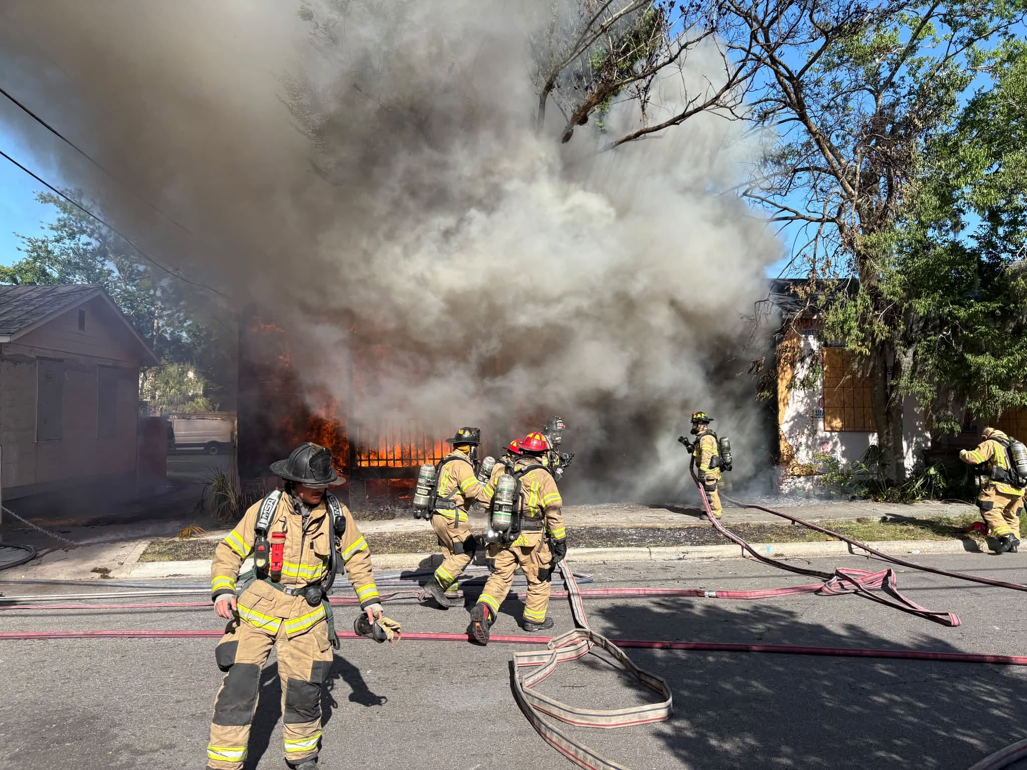 Crews respond to house fire on Burroughs Street