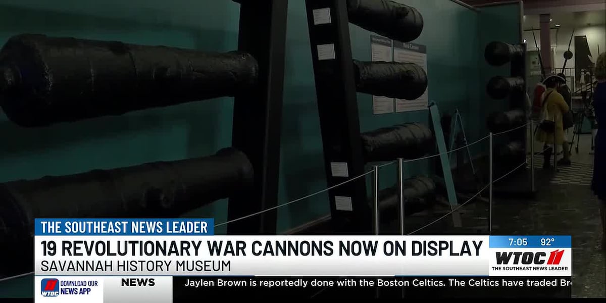 Revolutionary war-era cannons go on display in Savannah ahead of 250th anniversary