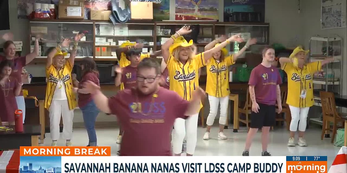 Savannah Banana Nana dance team visits LDSS Camp Buddy