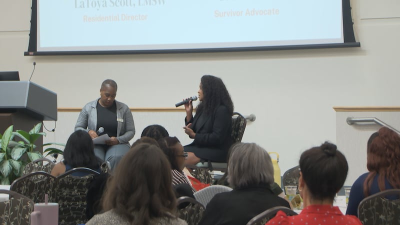 Tharros Place meeting spotlights survivor’s story and call for lasting support