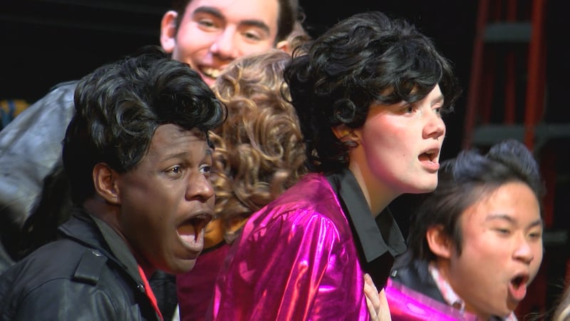 Savannah Arts Academy students during a rehearsal of "Grease"