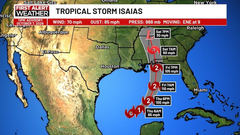 Isaias forms in the Gulf, landfall expected this weekend