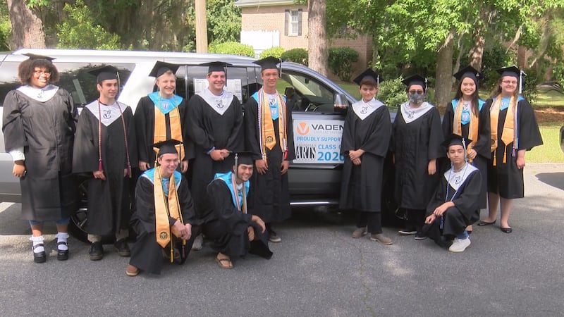 Seniors from Savannah Arts were honored with a drive by motorcade.