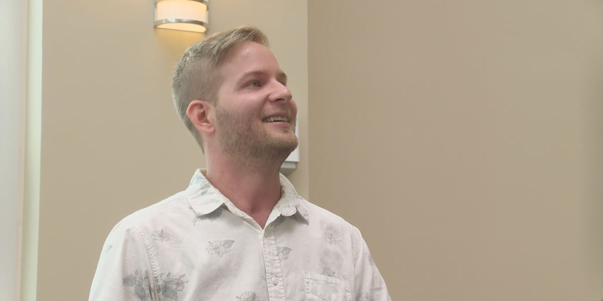 Stroke survivor sharing story for Stroke Awareness Month