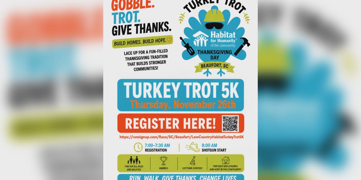 Downtown Beaufort Turkey Trot Set for Nov. 26 to Support Local Families Downtown Beaufort Turkey Trot Set for Nov. 26 to Support Local Families