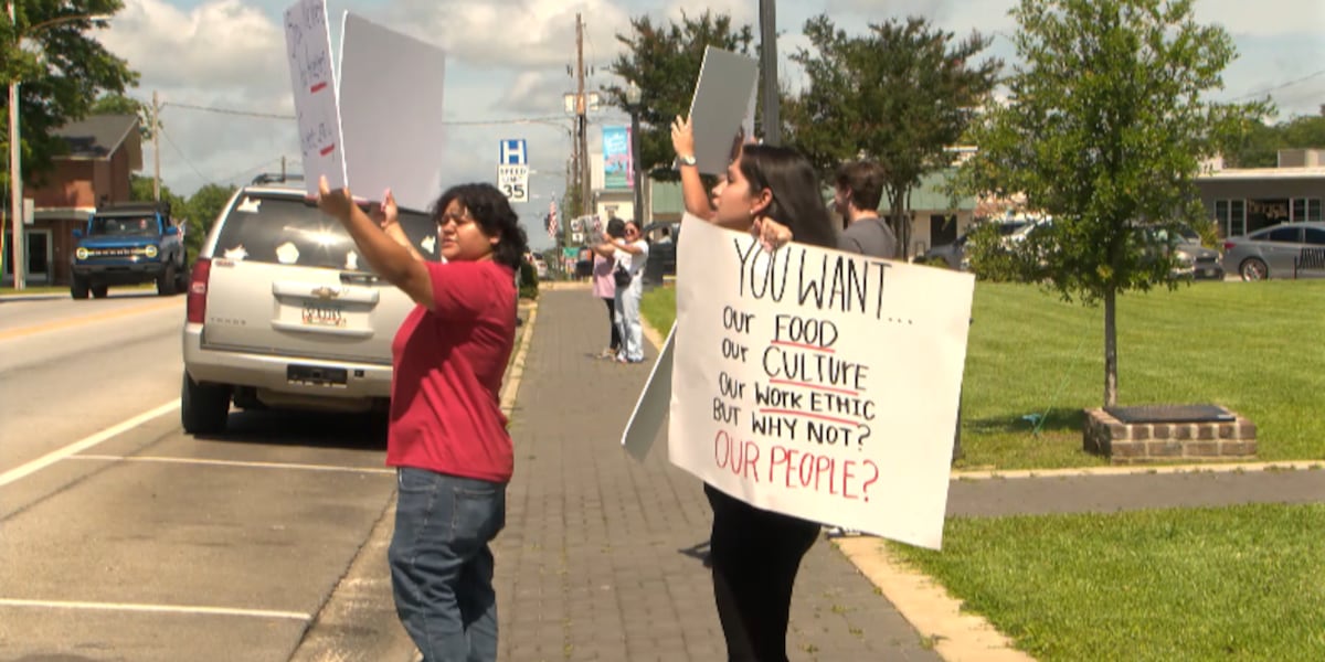 Anti-ICE protest draws in crowd in Metter