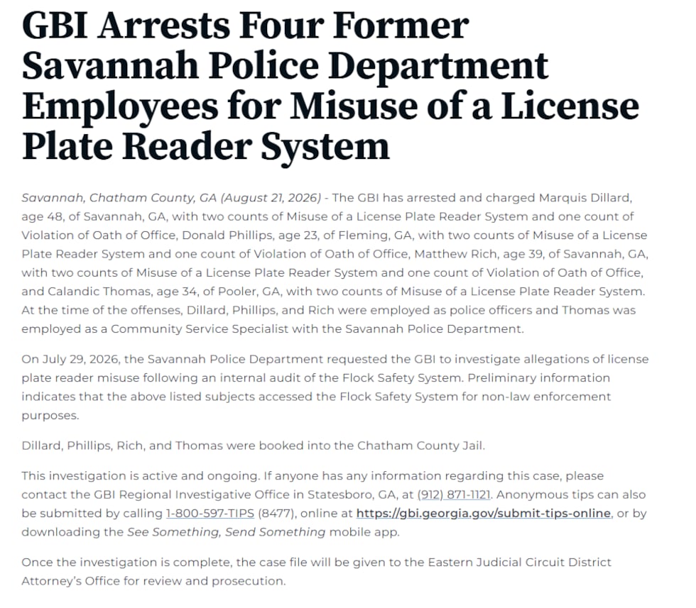 That outside agency is part of the investigation by the GBI as well, the agency confirmed...