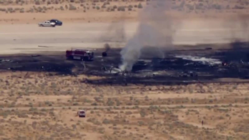 An Air Force B-52 bomber has crashed, killing all eight crew members aboard. (Source: KCAL,...