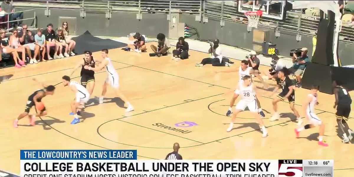 Coverage image for: VIDEO: College basketball tips off outdoors at Credit One Stadium for the first time